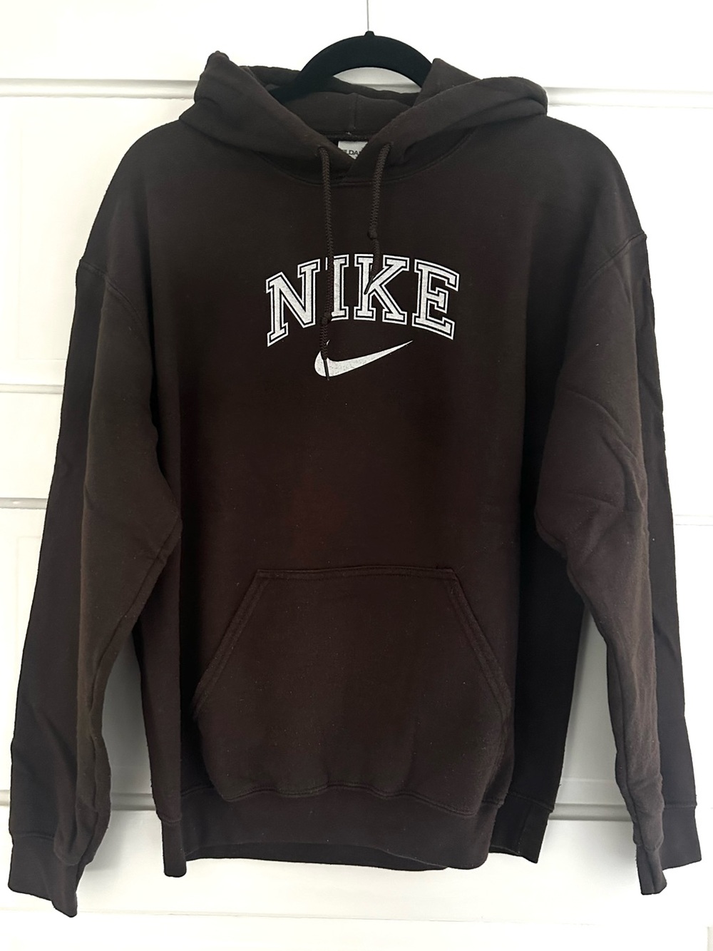 Gildan Heavy Blend Hoodie w/Nike logo in Brown